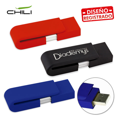 Memoria USB Clip Drive - Acabado Caucho / US-31